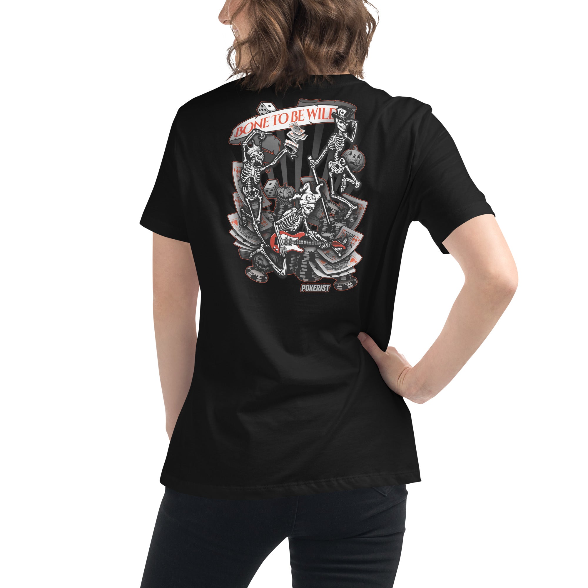 Dancing Skull Back - Women's Relaxed T-Shirt - Pokerist